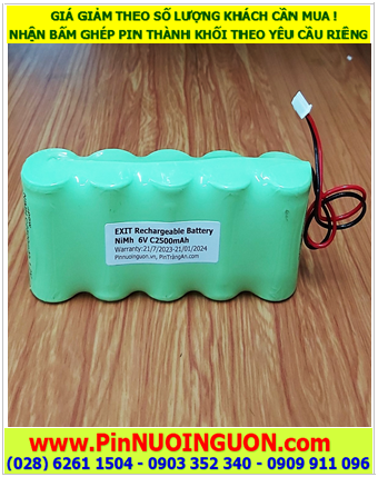 Pin sạc 6v C2500mAh; Pin đèn Exit thoát hiểm 6v C2500mAh; Pin đèn sự cố khẩn cấp 6v C2500mAh